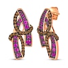 Thumbnail Image 1 of Le Vian Pink Sapphire Abstract Earrings 1/3 ct tw Diamonds 14K Strawberry Gold