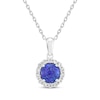 Thumbnail Image 0 of Black Lab-Created Opal & White Lab-Created Sapphire Necklace Sterling Silver 18"