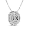 Thumbnail Image 2 of Aquamarine & White Lab-Created Sapphire Swirl Halo Necklace Sterling Silver 18"