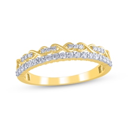 Adore Diamond Infinity Two-Row Anniversary Ring 1/4 ct tw 14K Yellow Gold