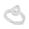 Thumbnail Image 4 of Pear-Shaped Diamond Halo Engagement Ring 1-1/2 ct tw 18K White Gold