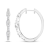 Thumbnail Image 2 of Memories, Moments, Magic Oval-Cut Lab-Grown Diamond Three-Stone Hoop Earrings 1-1/2 ct tw 14K White Gold