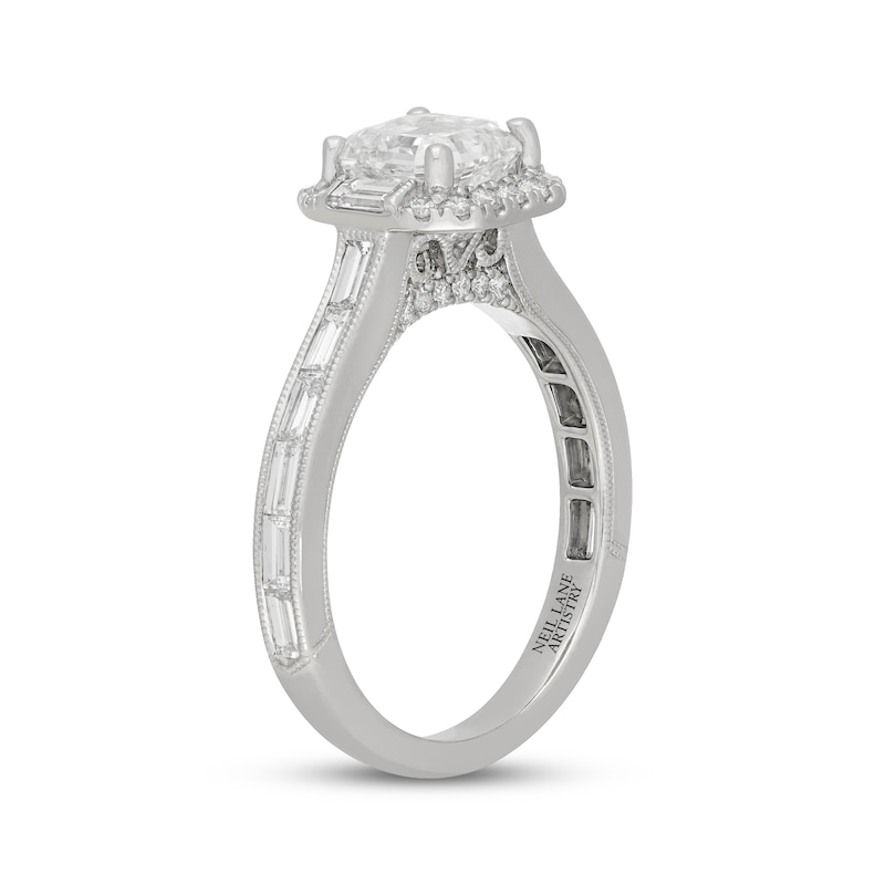 Neil Lane Artistry Heritage Square Emerald-Cut Lab-Created Diamond Engagement Ring 2-1/2 ct tw Platinum