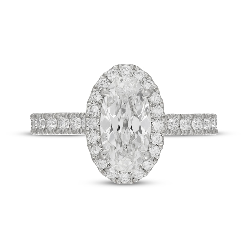 Main Image 3 of Neil Lane Artistry Heritage Oval-Cut Lab-Grown Diamond Halo Engagement Ring 2-1/3 ct tw Platinum