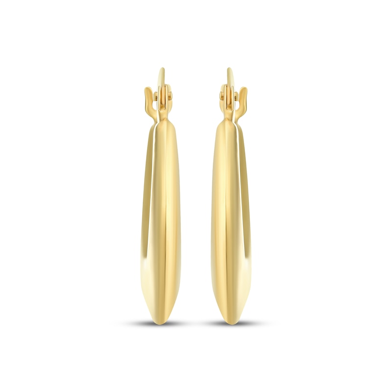 Main Image 2 of Tapered Round Knife-Edge Hoop Earrings 14K Yellow Gold 20mm