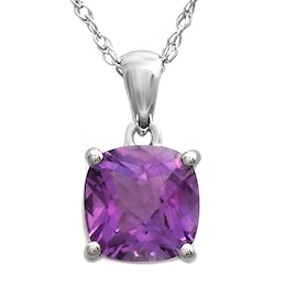 Cushion Birthstone Fashion Stud Necklace (1 Stone)