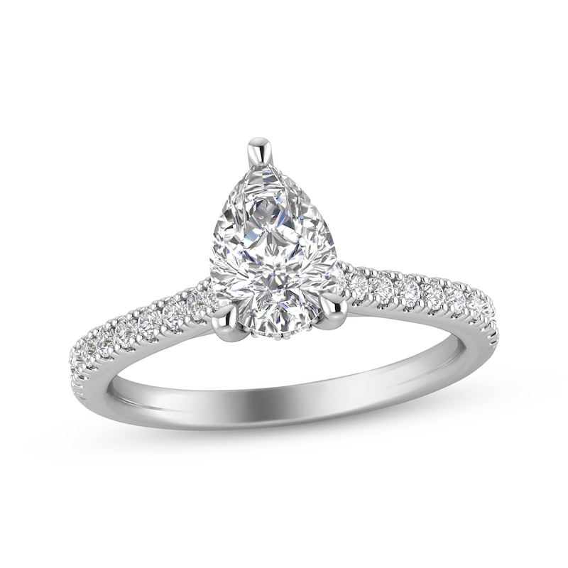 Lab-Created Diamonds by KAY Pear-Shaped Engagement Ring 1-1/5 ct tw 14K  White Gold