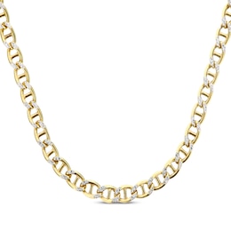 Diamond-Cut Mariner Chain Necklace Hollow 14K Yellow Gold 20”