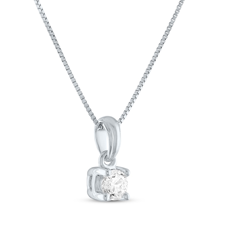 Main Image 2 of Diamond Solitaire Necklace 1/4 ct tw 14K White Gold 18&quot; (J/I1)