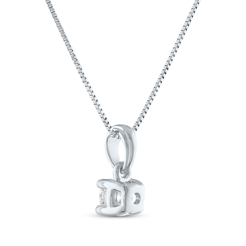 Main Image 3 of Diamond Solitaire Necklace 1/4 ct tw 14K White Gold 18&quot; (J/I1)