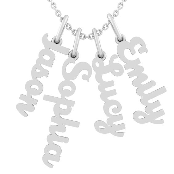Family Nameplate Charm Necklace