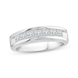Men's Lab-Created Diamonds by KAY Wedding Band 2 ct tw Square-cut 14K White Gold