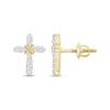 Thumbnail Image 2 of Diamond Cross Earrings 1/6 ct tw 10K Yellow Gold