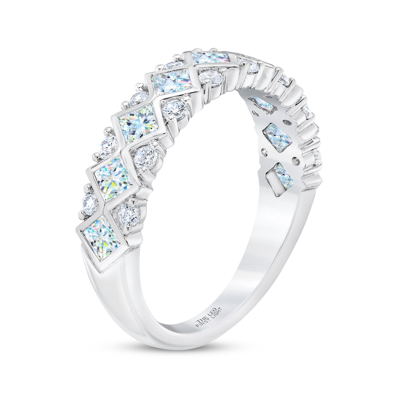 Main Image 2 of THE LEO First Light Princess & Round-Cut Diamond Anniversary Band 1-1/4 ct tw 14K White Gold