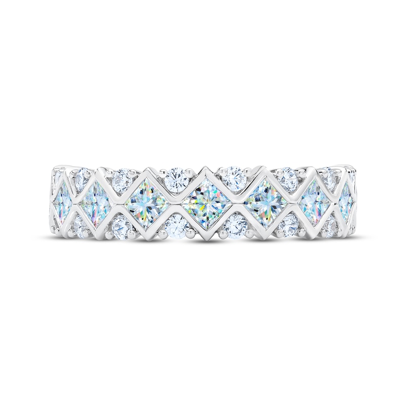 Main Image 3 of THE LEO First Light Princess & Round-Cut Diamond Anniversary Band 1-1/4 ct tw 14K White Gold