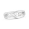 Thumbnail Image 1 of Men's Square-Cut Diamond Five-Stone Wedding Band 1 ct tw 10K White Gold