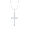 Thumbnail Image 1 of Diamond Cross Necklace 1/10 ct tw 10K White Gold 18&quot;