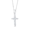 Thumbnail Image 2 of Diamond Cross Necklace 1/10 ct tw 10K White Gold 18&quot;