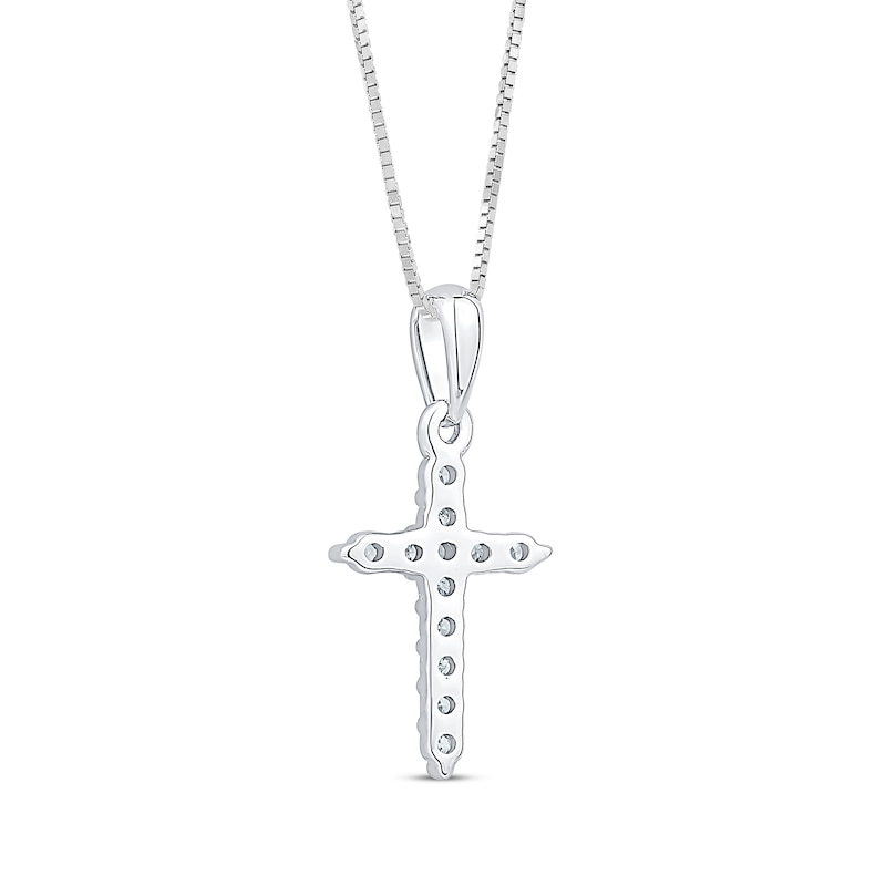 Main Image 3 of Diamond Cross Necklace 1/10 ct tw 10K White Gold 18&quot;