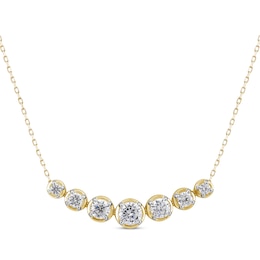 Lab-Created Diamonds by KAY Smile Necklace 1-1/2 ct tw 14K Yellow Gold 18&quot;