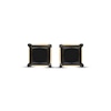 Thumbnail Image 1 of Princess-Cut Black Diamond Solitaire Stud Earrings 2 ct tw 10K Yellow Gold