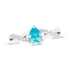 Thumbnail Image 3 of Pear-Shaped Swiss Blue Topaz & White Lab-Created Sapphire Twist Gift Set Sterling Silver