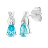 Thumbnail Image 4 of Pear-Shaped Swiss Blue Topaz & White Lab-Created Sapphire Twist Gift Set Sterling Silver