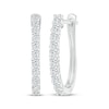 Thumbnail Image 0 of Diamond Elongated Hoop Earrings 1/2 ct tw 10K White Gold