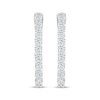 Thumbnail Image 1 of Diamond Elongated Hoop Earrings 1/2 ct tw 10K White Gold