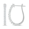 Thumbnail Image 2 of Diamond Elongated Hoop Earrings 1/2 ct tw 10K White Gold