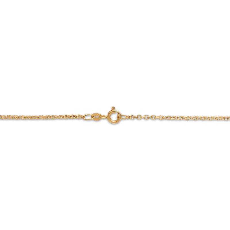 Hollow Twist Paperclip Station Necklace 10K Yellow Gold 20"