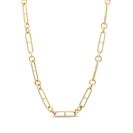 Reaura Hollow Mariner Chain Necklace Repurposed 14K Yellow Gold 18&quot;