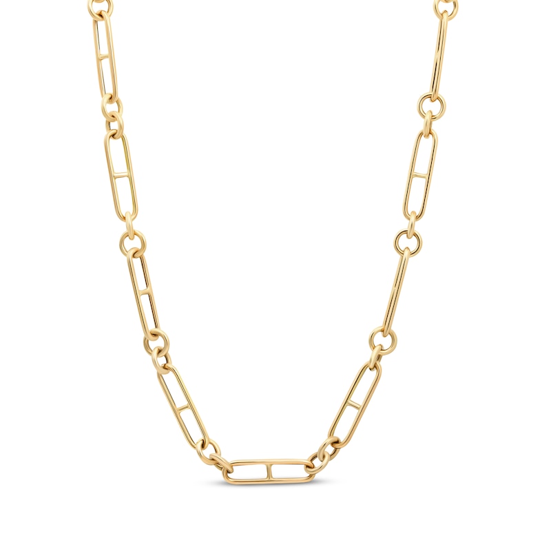 Main Image 1 of Reaura Hollow Mariner Chain Necklace Repurposed 14K Yellow Gold 18&quot;