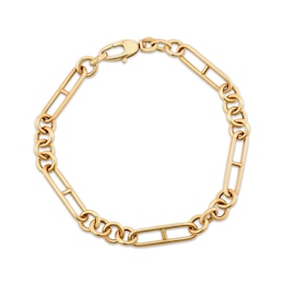 Reaura Hollow Link Chain Bracelet Repurposed 14K Yellow Gold 7.5&quot;