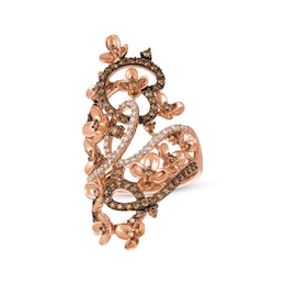 Le Vian Diamond Floral Swirl Ring 1-1/8 ct tw 14K Strawberry Gold