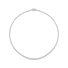 Lab-Created Diamonds by KAY Graduated Riviera Necklace 5 ct tw 14K White Gold 17&quot;