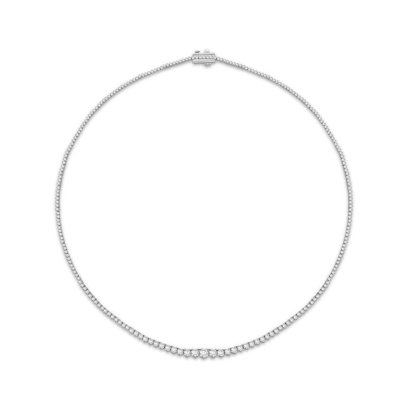 Lab-Grown Diamonds by KAY Graduated Riviera Necklace 5 ct tw 14K White Gold 17"