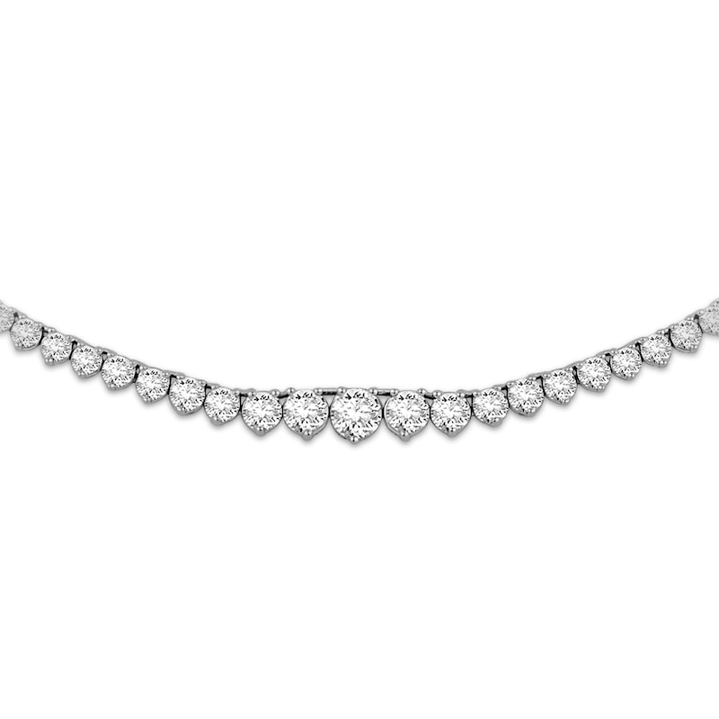 Lab-Grown Diamonds by KAY Graduated Riviera Necklace 5 ct tw 14K White Gold 17"