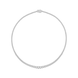 Lab-Created Diamonds by KAY Graduated Riviera Necklace 7 ct tw 14K White Gold 17&quot;