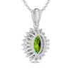 Thumbnail Image 3 of Oval-Cut Peridot & White Lab-Created Sapphire Necklace Sterling Silver 18&quot;