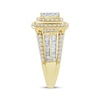 Thumbnail Image 2 of Princess-Cut Multi-Diamond Engagement Ring 1-1/2 ct tw 10K Yellow Gold