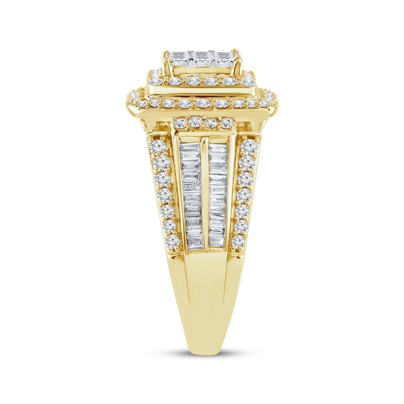 Main Image 2 of Princess-Cut Multi-Diamond Engagement Ring 1-1/2 ct tw 10K Yellow Gold