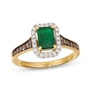 Thumbnail Image 1 of Le Vian Emerald-Cut Emerald Ring 1/3 ct tw Diamonds 14K Two-Tone Gold