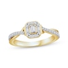 Thumbnail Image 0 of Emerald-Cut Diamond Halo Engagement Ring 1/3 ct tw 10K Yellow Gold