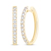 Thumbnail Image 1 of Certified Diamond Oval Hoop Earrings 1 ct tw 18K Yellow Gold