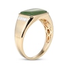 Thumbnail Image 2 of Natural Jade & Diamond Ring 1/10 ct tw 14K Yellow Gold