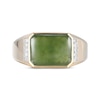 Thumbnail Image 3 of Natural Jade & Diamond Ring 1/10 ct tw 14K Yellow Gold