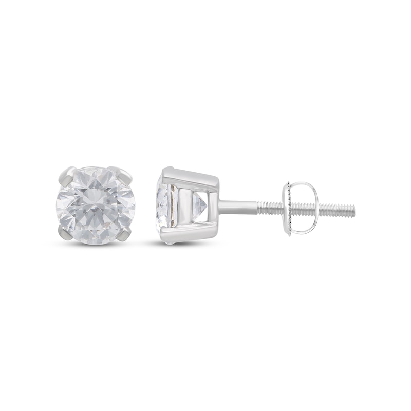 Main Image 1 of Lab-Grown Diamonds by KAY Round-Cut Solitaire Stud Earrings 1-1/4 ct tw 14K White Gold (I/SI2)