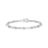 Thumbnail Image 1 of Multi-Diamond & Ellipse Link Bracelet 1/2 ct tw Sterling Silver 7.25&quot;