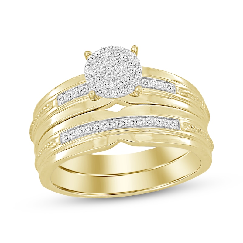 Main Image 1 of Multi-Diamond Bridal Set 1/8 ct tw 10K Yellow Gold